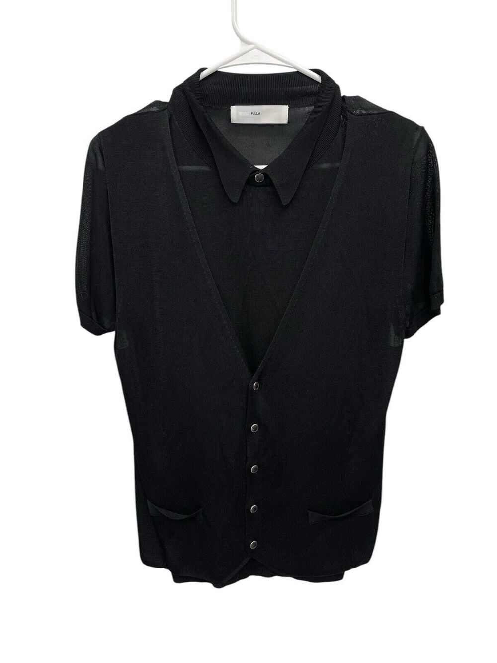 Toga Pulla Archives Top Shirt Vest Combo Black Size 38 US 2-4